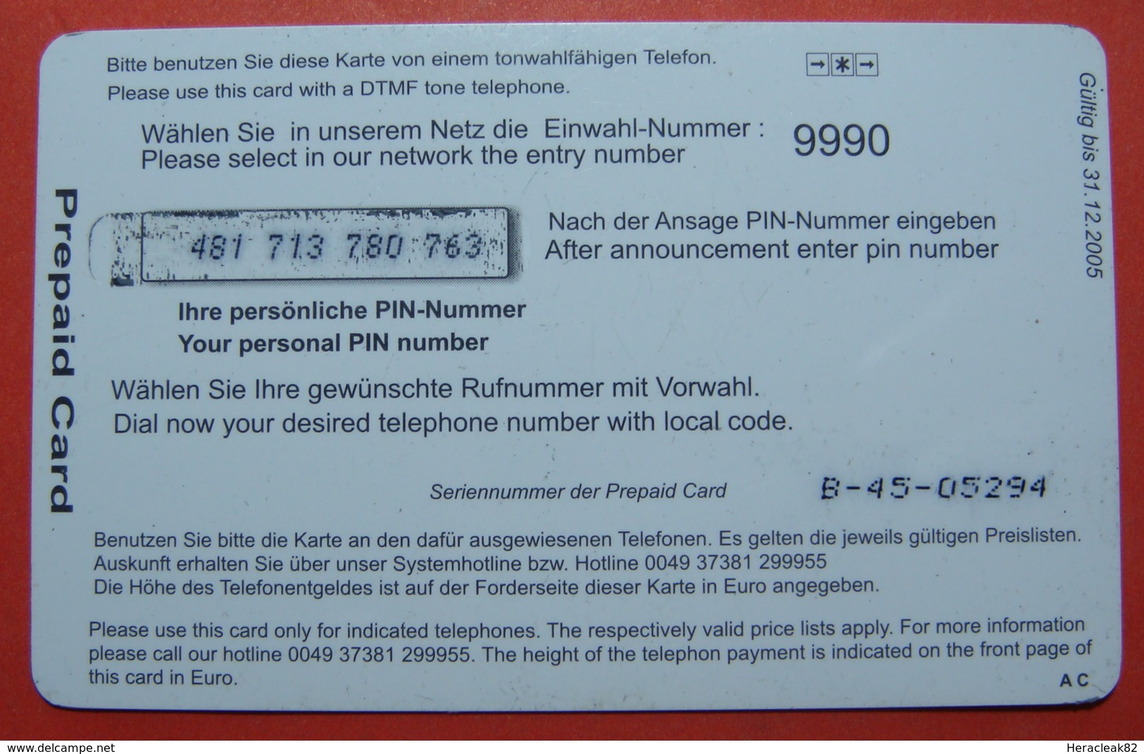 Serie B-45-05..., German Army In Kosovo Prepaid Phone CARD 25 Euro Used Operator KBIMPULS *Satellite* - Kosovo