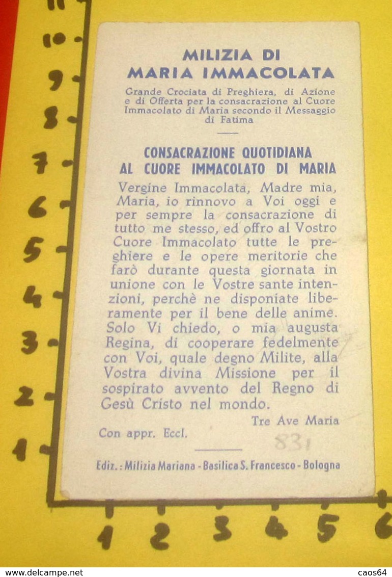 FB 5/23 Cuore Immacolato Di Maria SANTINO Milizia Maria Immacolata Edizioni Milizia Mariana - Devotion Images