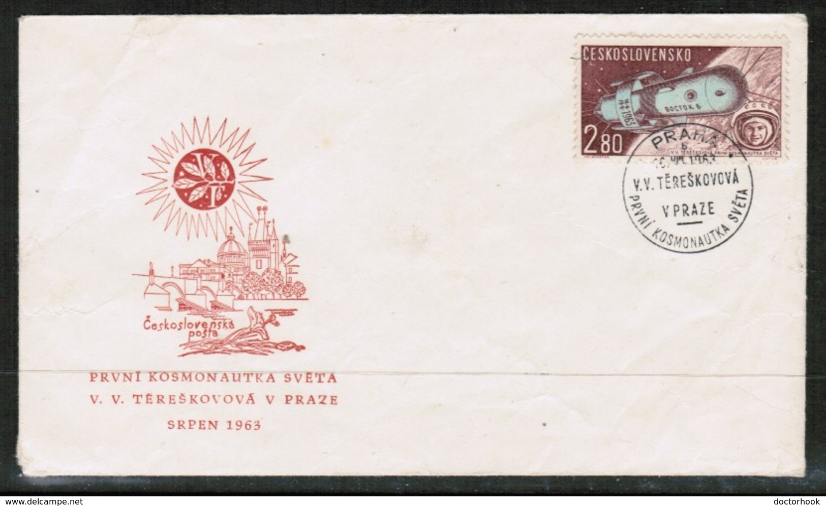 CZECHOSLOVAKIA   SCOTT # C 58 ON FIRST DAY COVER (FDC)  (JUNE 26 1963)) (OS-469) - FDC