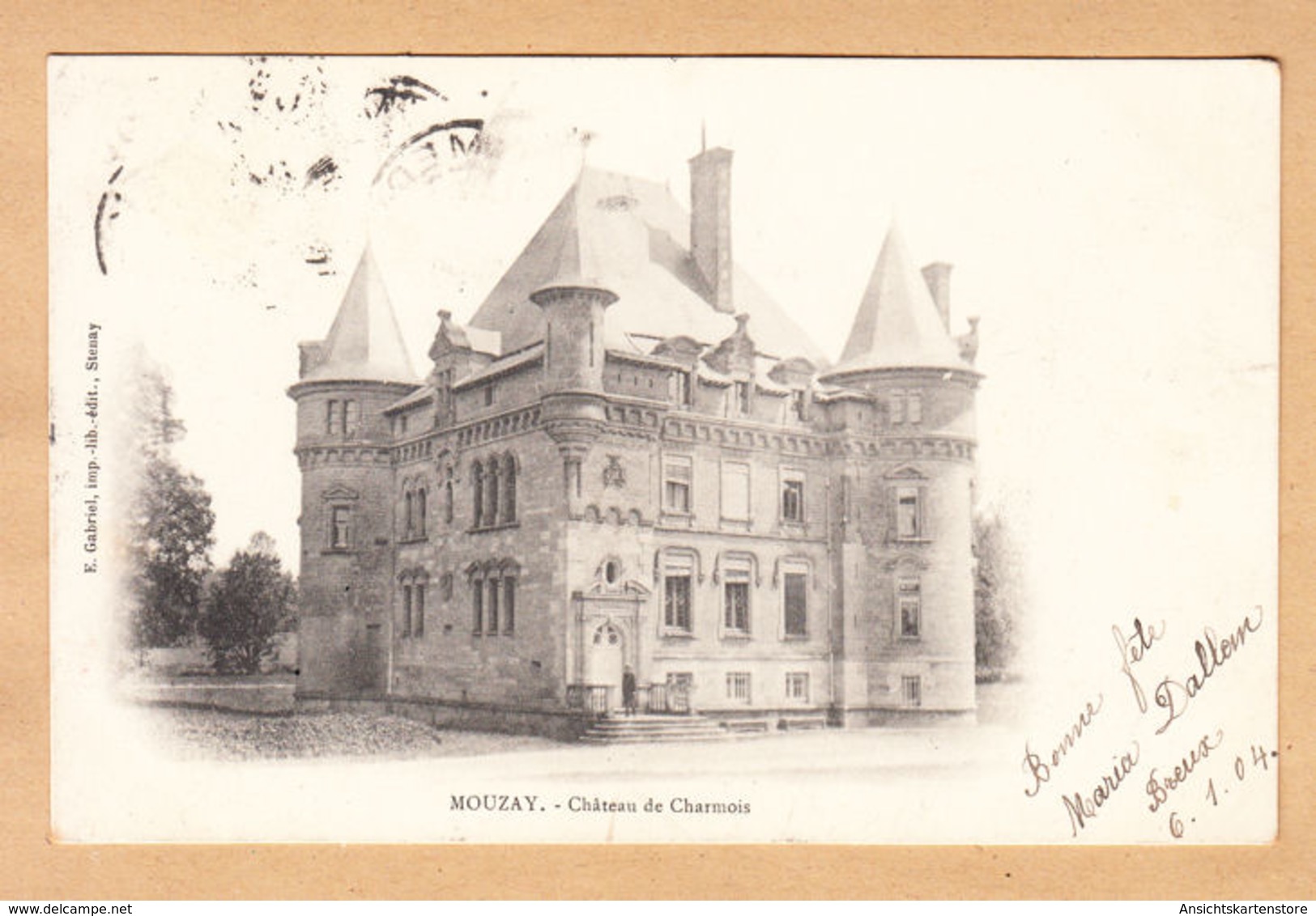 CPA Mouzay, Chateau De Charmois, Gel. 1904 - Sonstige & Ohne Zuordnung