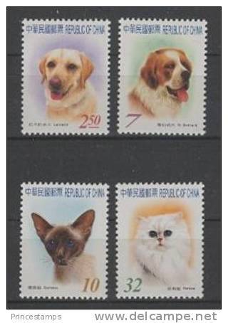 China - Taiwan (2006) Yv. 2944/47  / Dogs - Chiens - Perros - Hunden - Chats - Cats - Katzen - Hunde