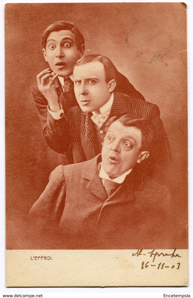 CPA - Carte Postale - Fantaisie - Humour - 3 Hommes - L'Effroi - 1903 (B9407) - Humour