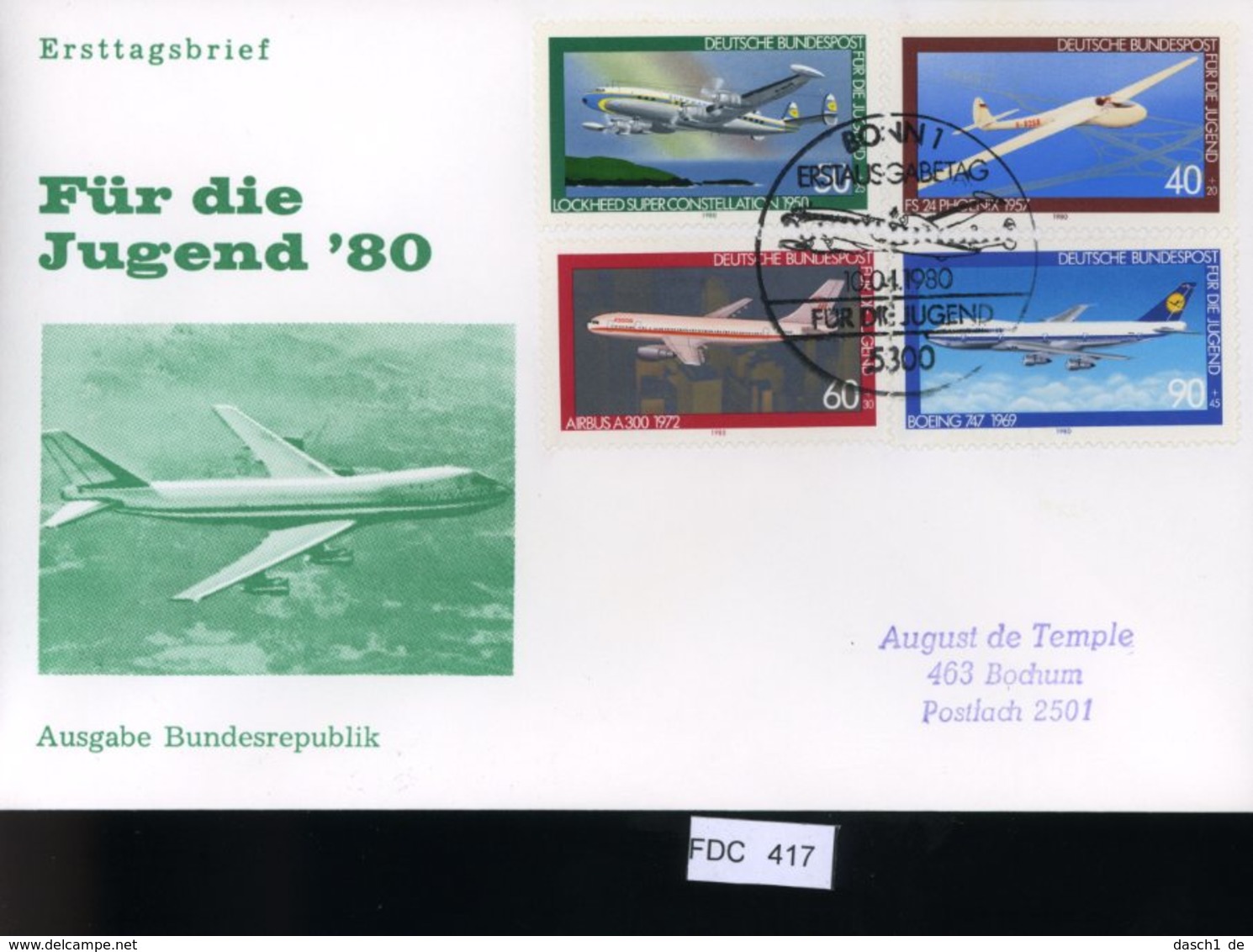 Bund, FDC. 12 Lose U.a. 1980, Mi.-Nr. 1037-38 - Other & Unclassified