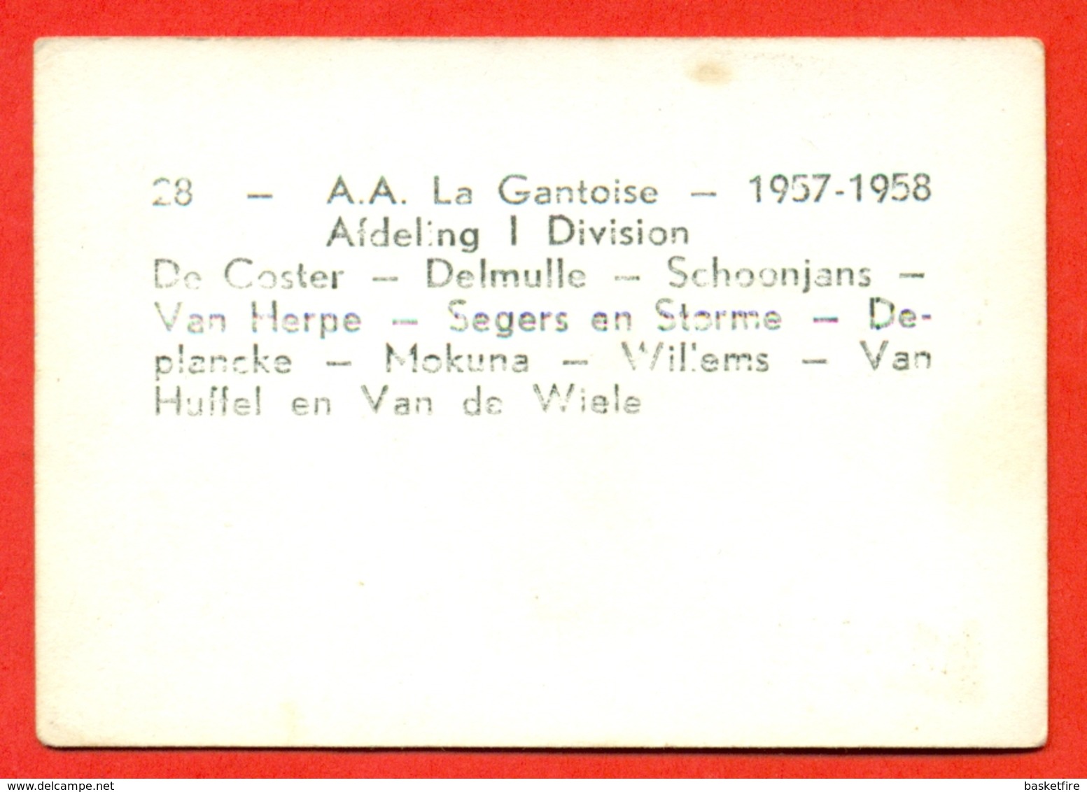 A.A. La Gantoise - 1957-1958 - Afdeling I - Fotochromo 7 X 5 Cm - Autres & Non Classés