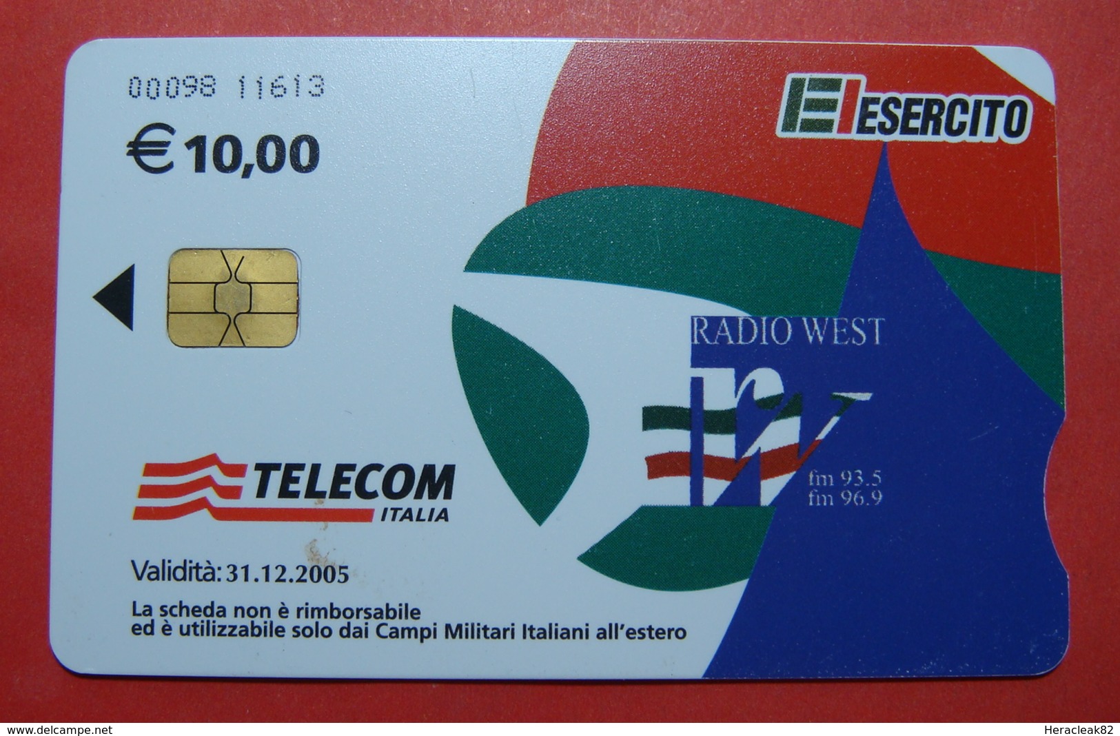 Serie 00098-11, Italian Army In Kosovo Chip Phone CARD 10 Euro Used Operator TELECOM ITALIA *RADIO WEST* - Kosovo