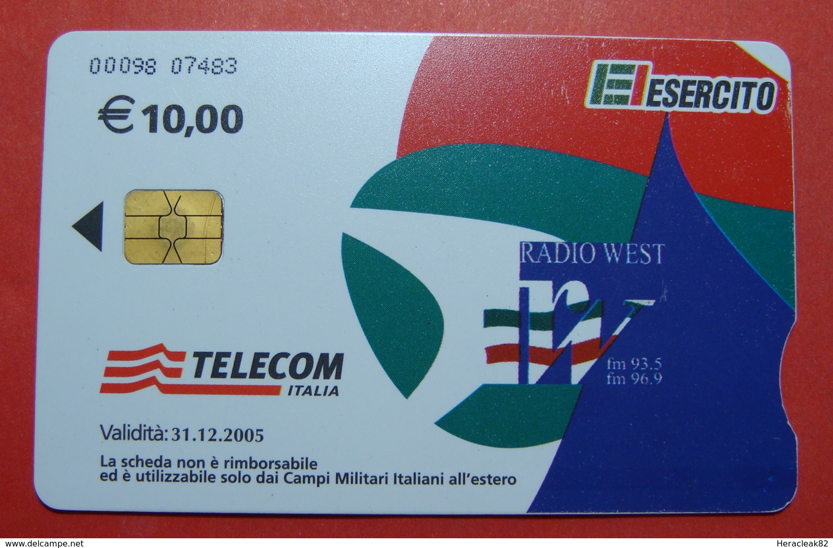 Serie 00098-07, Italian Army In Kosovo Chip Phone CARD 10 Euro Used Operator TELECOM ITALIA *RADIO WEST* - Kosovo