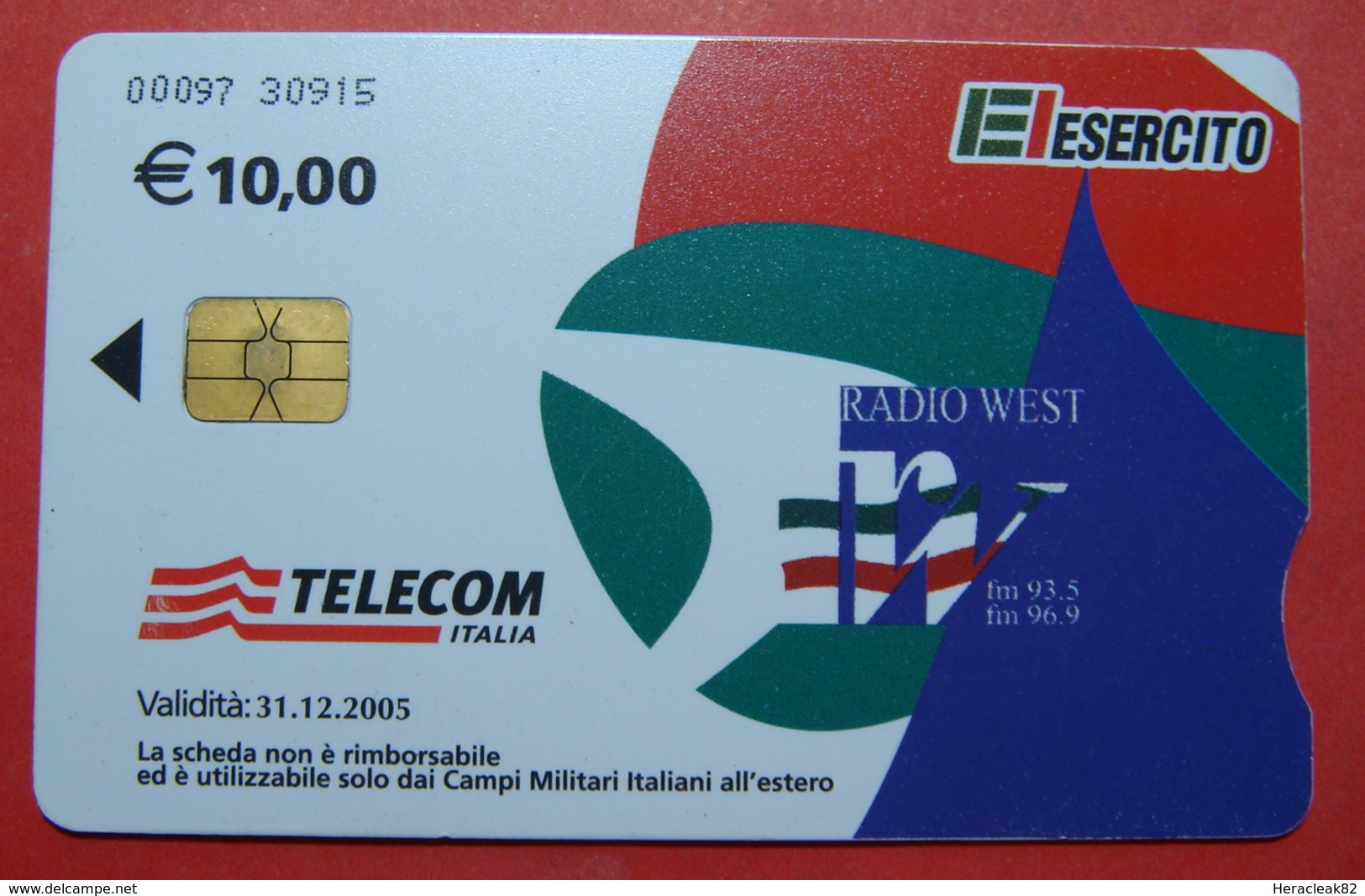 Serie 00097-30, Italian Army In Kosovo Chip Phone CARD 10 Euro Used Operator TELECOM ITALIA *RADIO WEST* - Kosovo