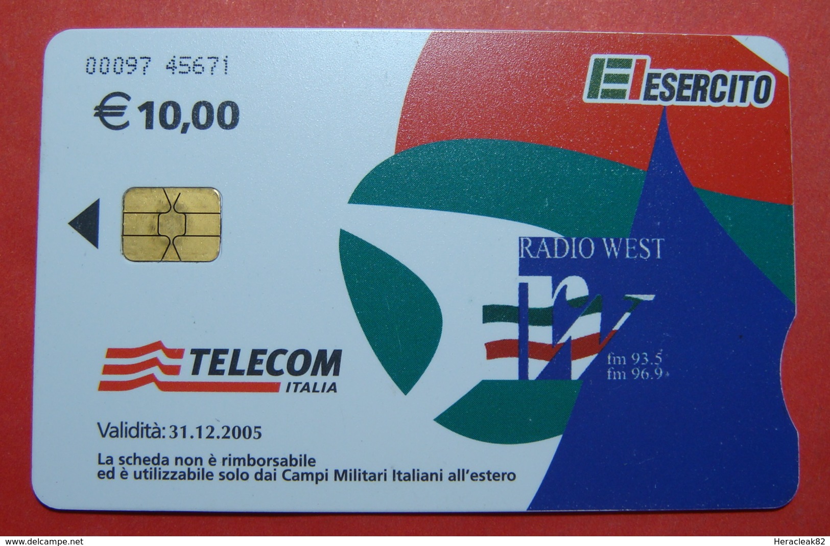 Serie 00097-45, Italian Army In Kosovo Chip Phone CARD 10 Euro Used Operator TELECOM ITALIA *RADIO WEST* - Kosovo
