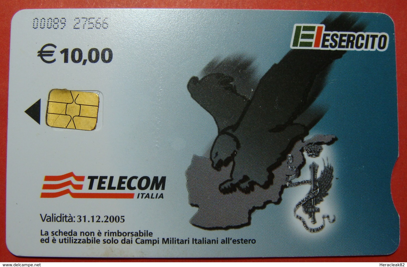 Serie 00089-27..., Italian Army In Kosovo Chip Phone CARD 10 Euro Used Operator TELECOM ITALIA *Eagle Flying* - Kosovo