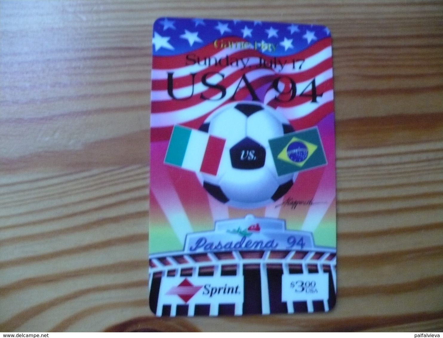 Prepaid Phonecard USA, Sprint - Italy - Brazil Football Match 1994 Ex. - Sprint