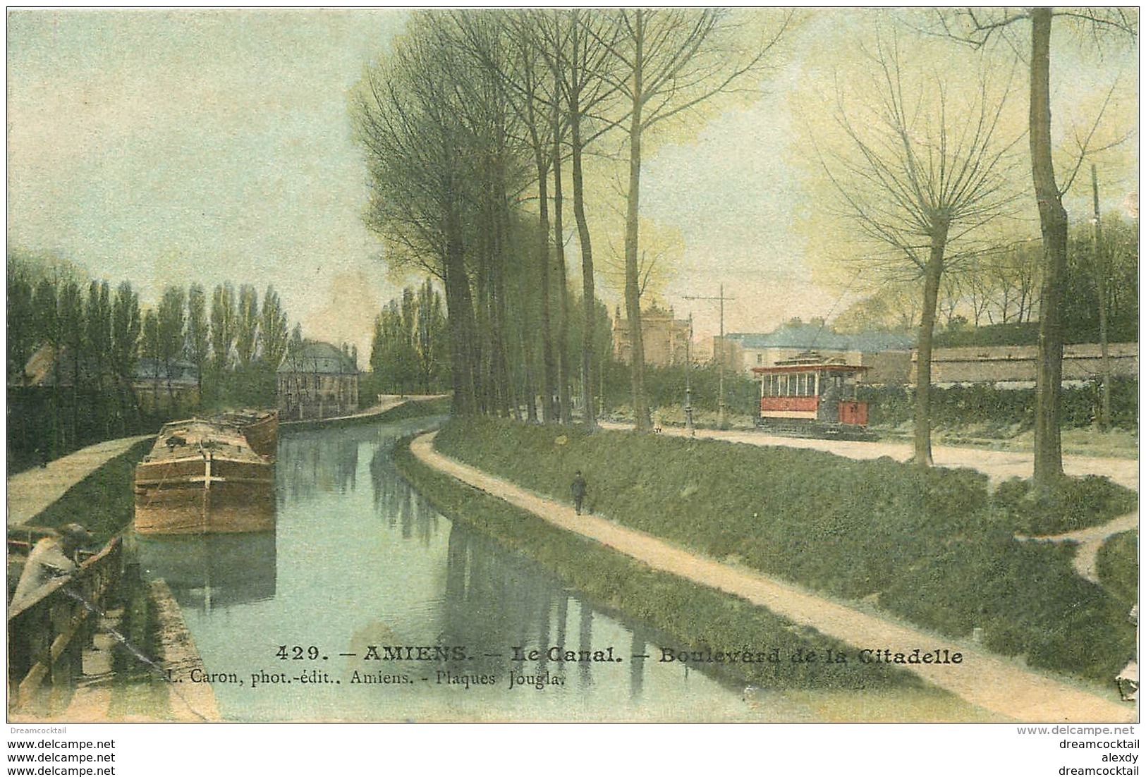 80 AMIENS. Péniche Sur Le Canal Boulevard De La Citadelle 1904 - Amiens