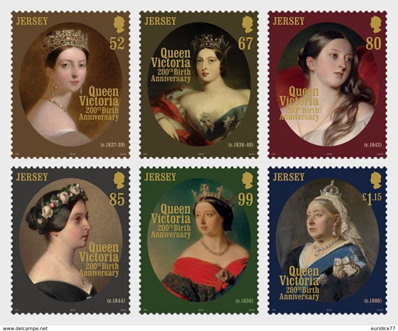 Jersey 2019 - Queen Victoria 200th Birth Anniversary Stamp Set Mnh - Jersey