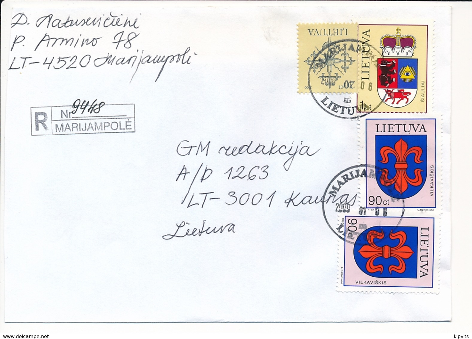Registered Domestic Cover - 6 January 2000 Marijampolė - Lituania