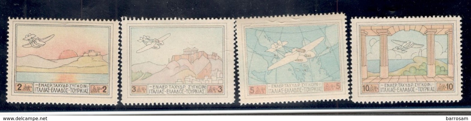 GREECE1926:Michel300-3(Scott C1-4)AIR MAIL Mnh** Cat.Value $147 - Unused Stamps