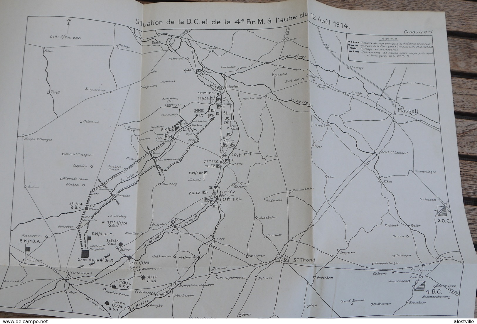 1914 1918 Combat De Haelen Uitg Ed. 1934 Institut Cartographique Militaire - 1914-18