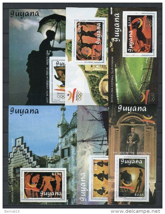 Barcelona 92. Guyana 1989. Mi Blocks 65-70 ** MNH. - Verano 1992: Barcelona