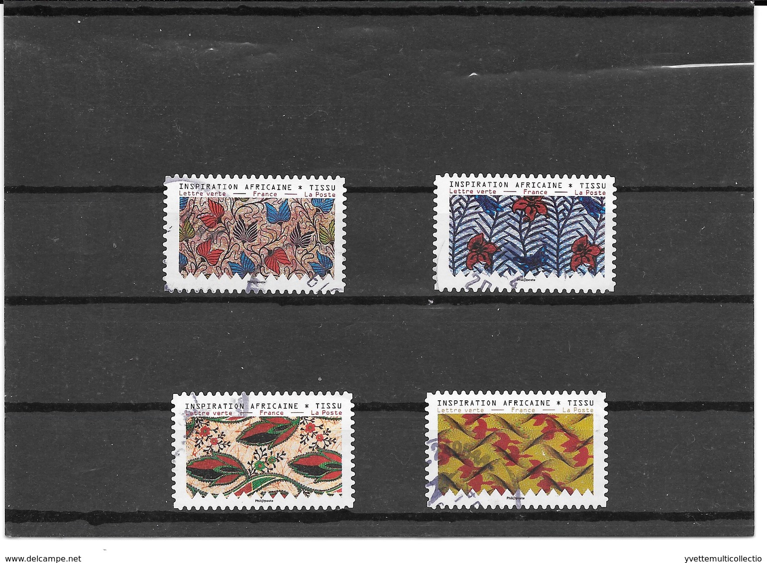 FRANCE 2019    INSPIRATION AFRICAINE.  TISSU    LOT DE 4 TIMBRES AUTOADHESIFS CACHETS RONDS - Sonstige & Ohne Zuordnung