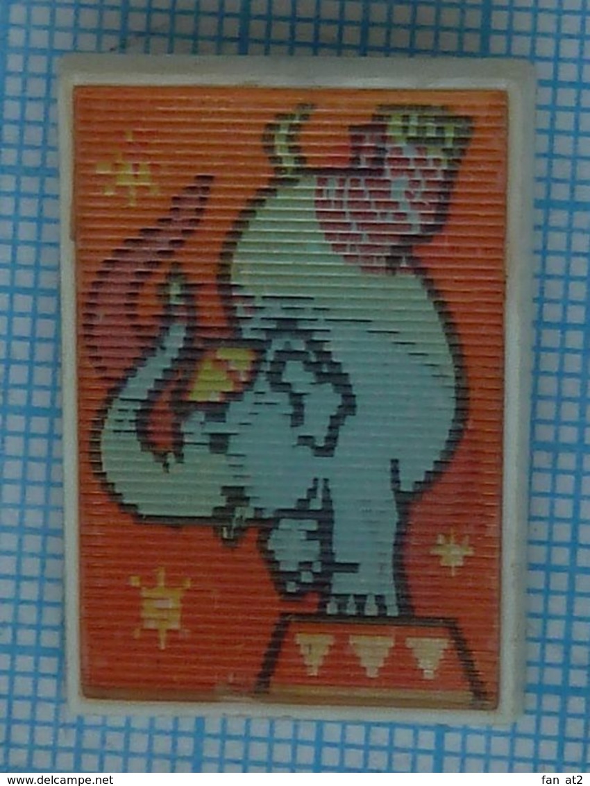 USSR / Badge / Soviet Union / UKRAINE.  Circus. Fauna. Elephant. Stereo. Stereoscope. 3 D. - Animals