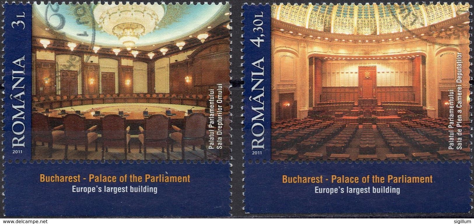 ROMANIA 2011 - PALAZZI GOVERNATIVI - 2 VALORI USATI - Used Stamps