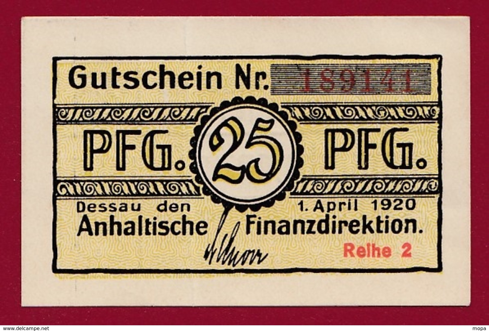 Allemagne 1 Notgeld  25 Pfenning Stadt Dessau   (RARE) Dans L 'état N °4254 - Collections