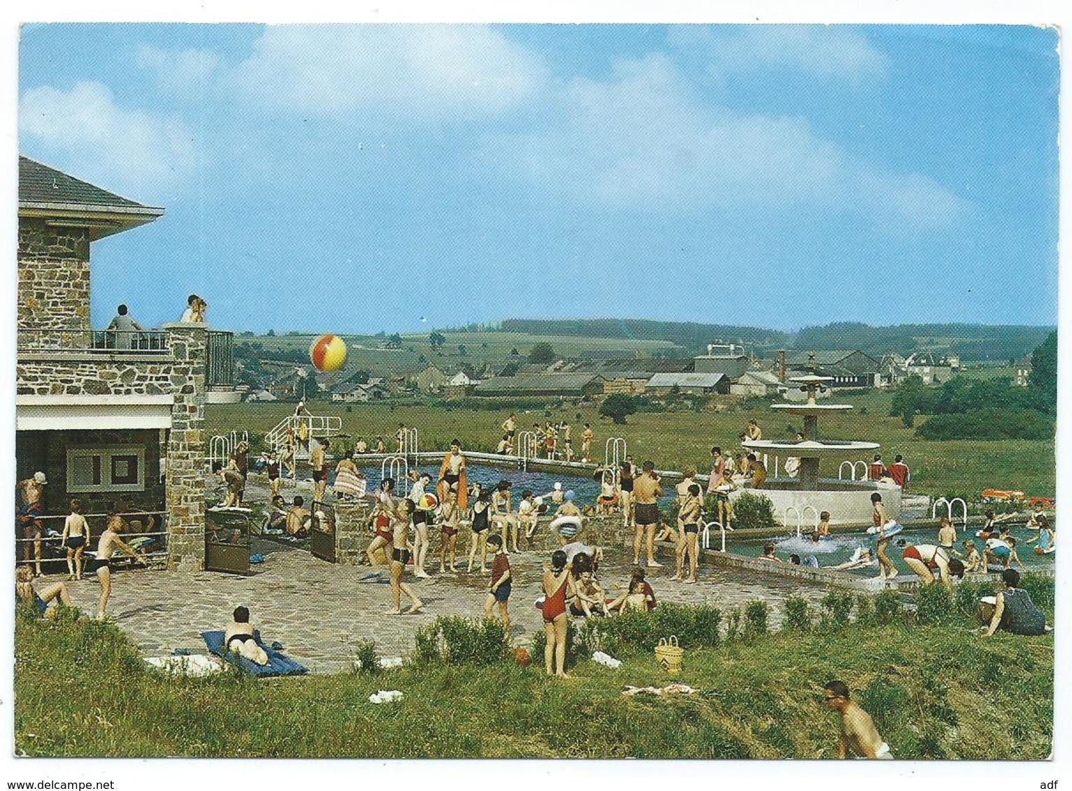 CP GEDINNE TRES ANIMEE, ANIMATION PRES DU BASSIN DE NATATION, PISCINE, PROVINCE DE NAMUR, BELGIQUE - Gedinne