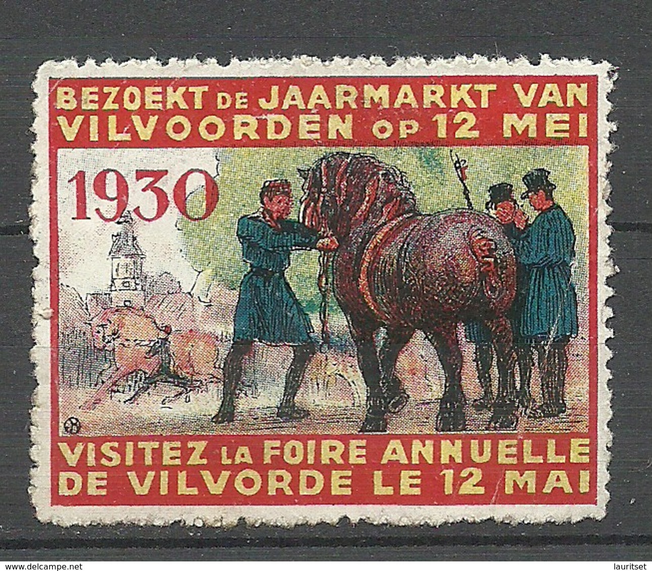 BELGIUM 1930 Foire Annuelle De Vilvorde Messe Vignette Advertisng Poster Stamp Horse (*) - Erinnophilie - Reklamemarken [E]