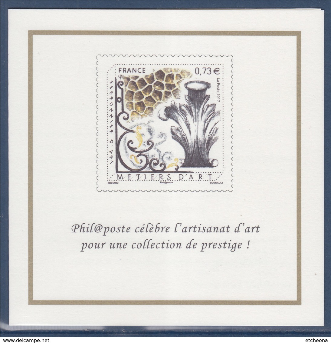 = Gravure Par La Poste Meilleurs Voeux 2018 Ferronnier D'Art Philaposte Célèbre L'Artisanat D'Art Reprise Visuel N°5135 - Documenti Della Posta