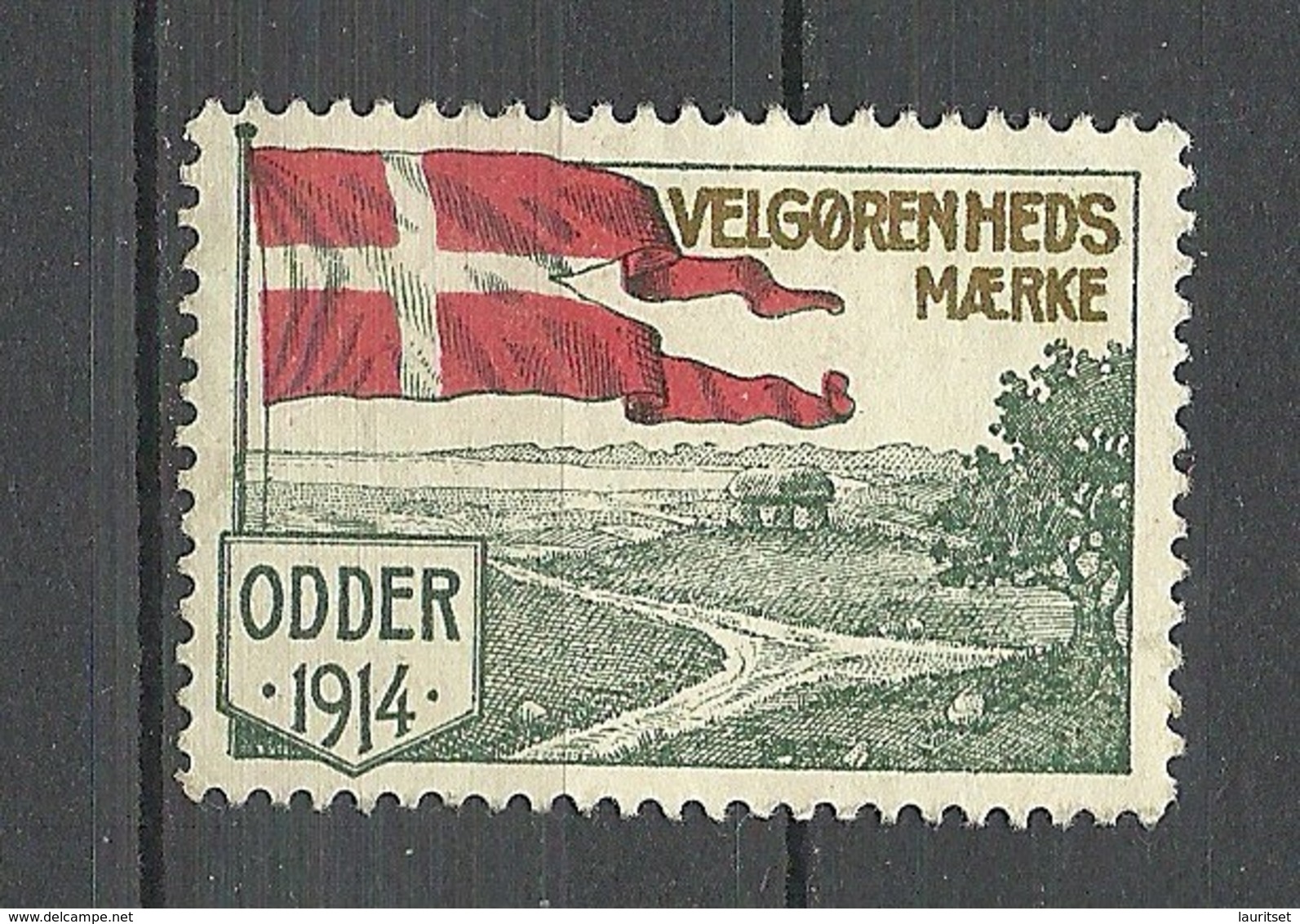 DENMARK 1914 ODDER Poster Stamp Reklamemarke Poster Stamp Flag Flagge (*) - Sonstige & Ohne Zuordnung