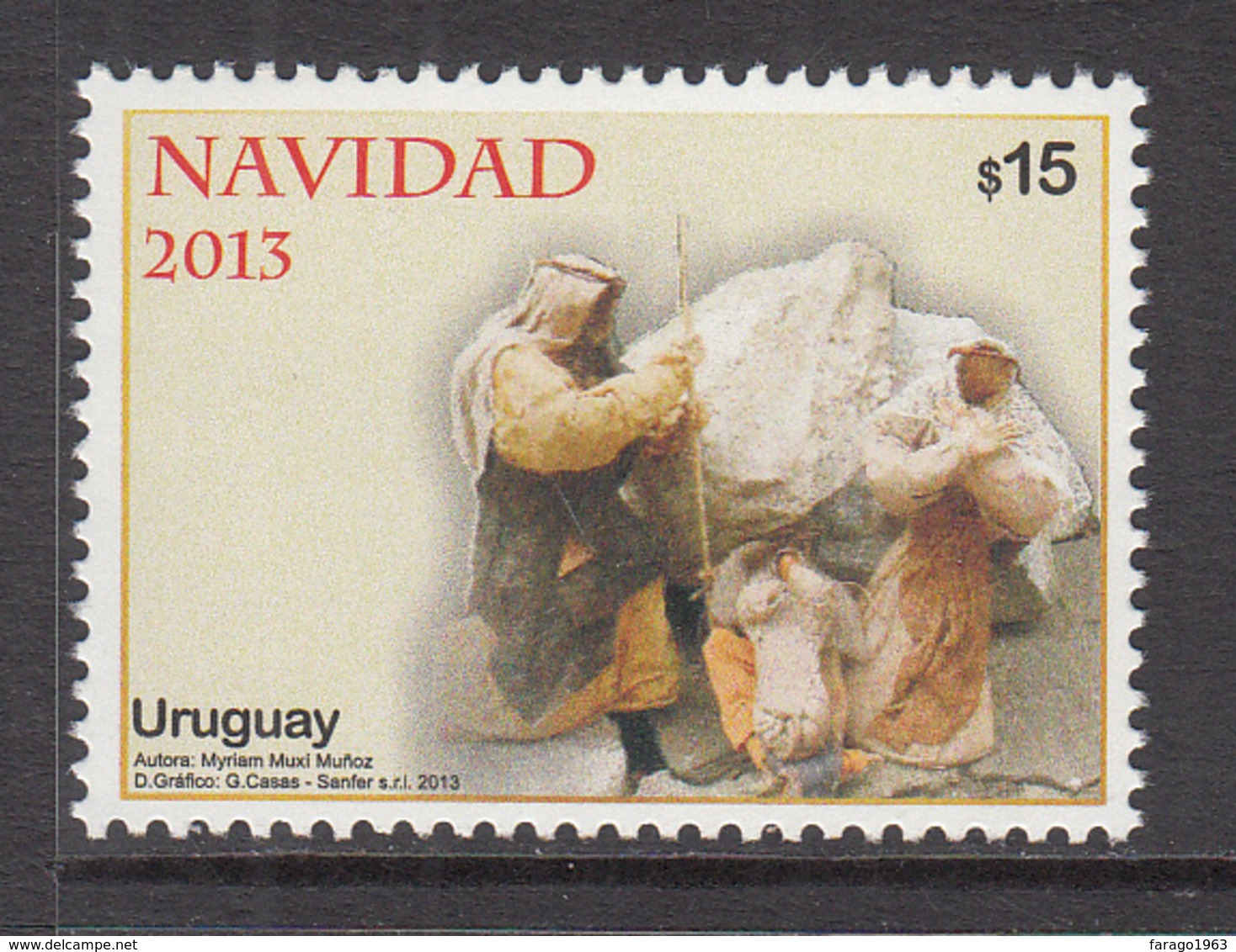 2013 Uruguay  Navidad Christmas Noel Complete Set Of 1 MNH - Uruguay