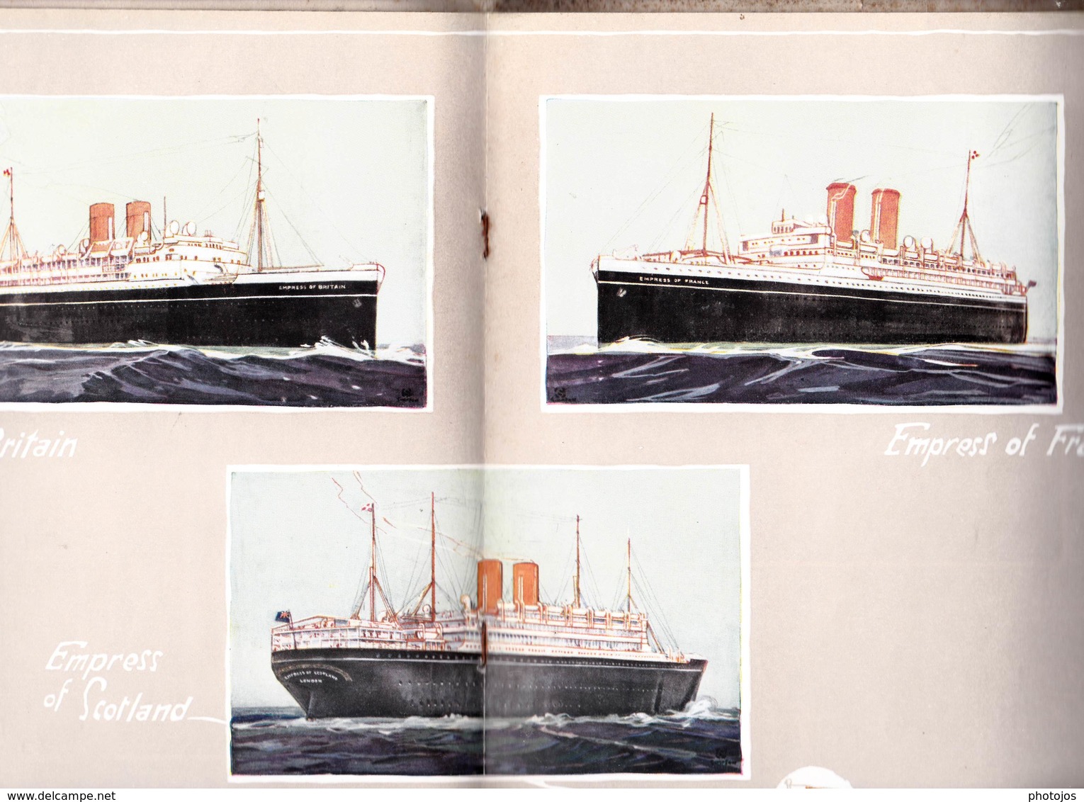 Brochure Publicitaire Canadian Pacific Lines Empresses De L'Atlantique 1925 Lithos De C W Simpson Illustrator - Canada