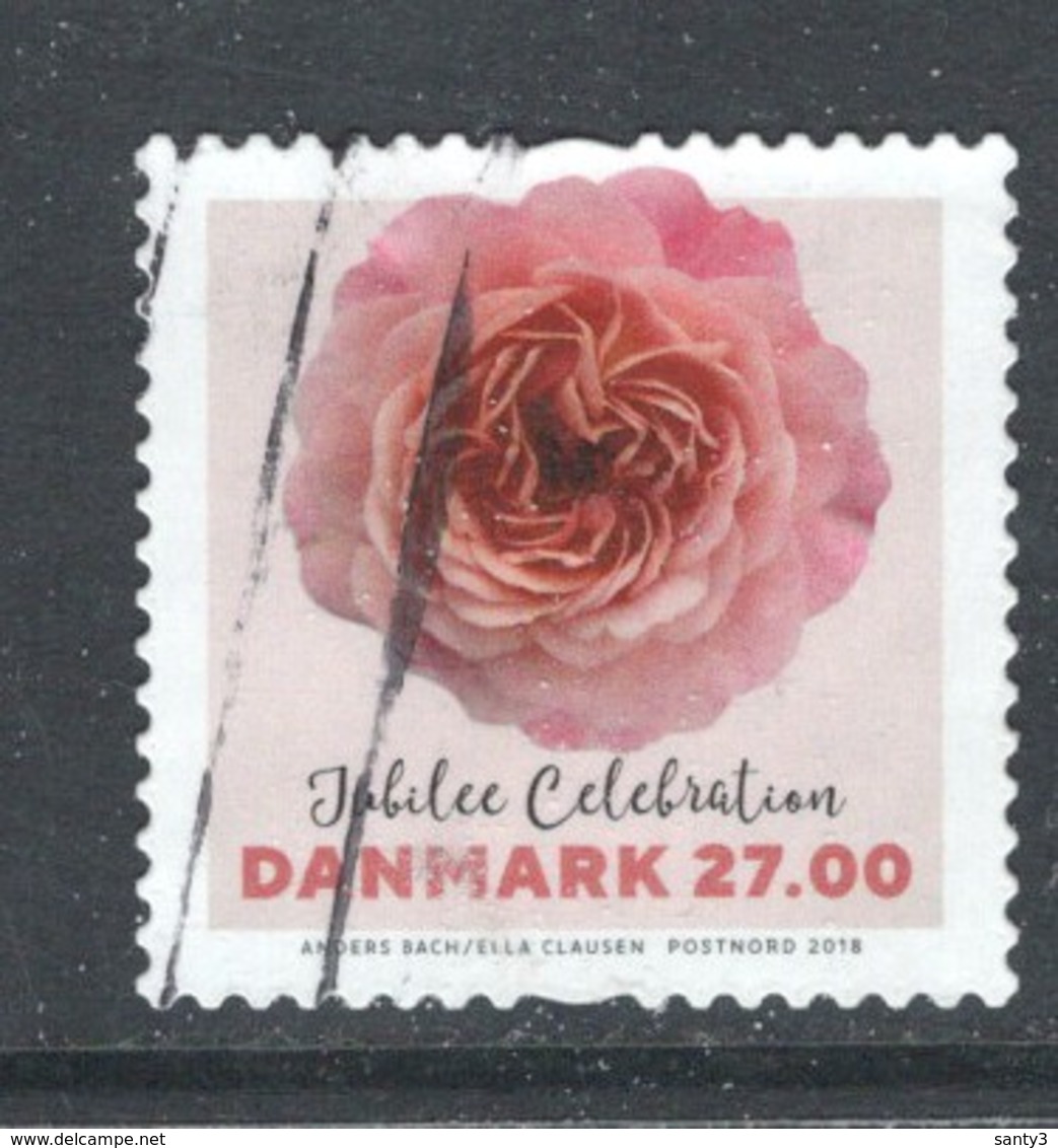 Denemarken Yv 1899 Jaar 2018, Rozen, Hoge Waarde,  ,gestempeld - Oblitérés