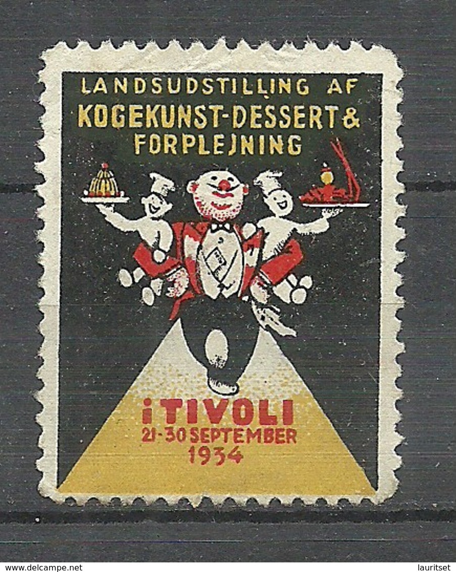 DENMARK 1934 Kochkunst Austellung Tivoli EXPO For Cooking Poster Stamp Reklamemarke (*) - Ernährung