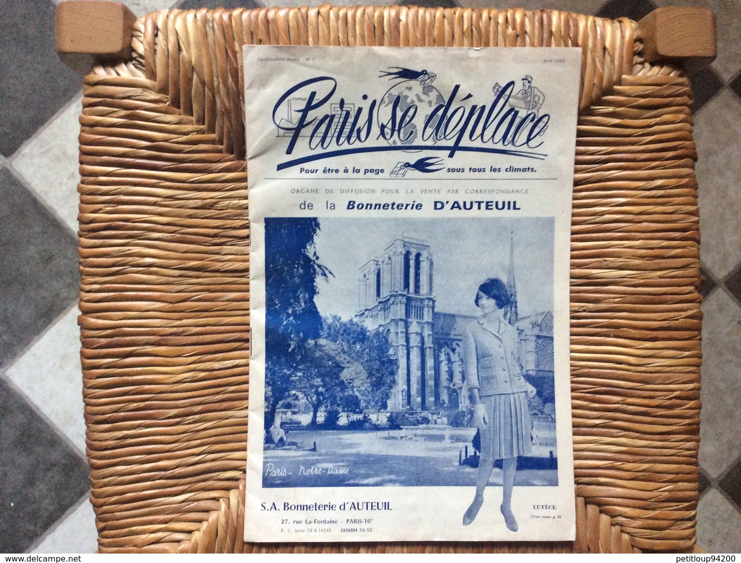 DOCUMENT COMMERCIAL CATALOGUE PARIS SE DÉPLACE No1 Bonneterie D’Auteuil  PARIS-NOTRE-DAME  Avril 1965 - Textile & Vestimentaire