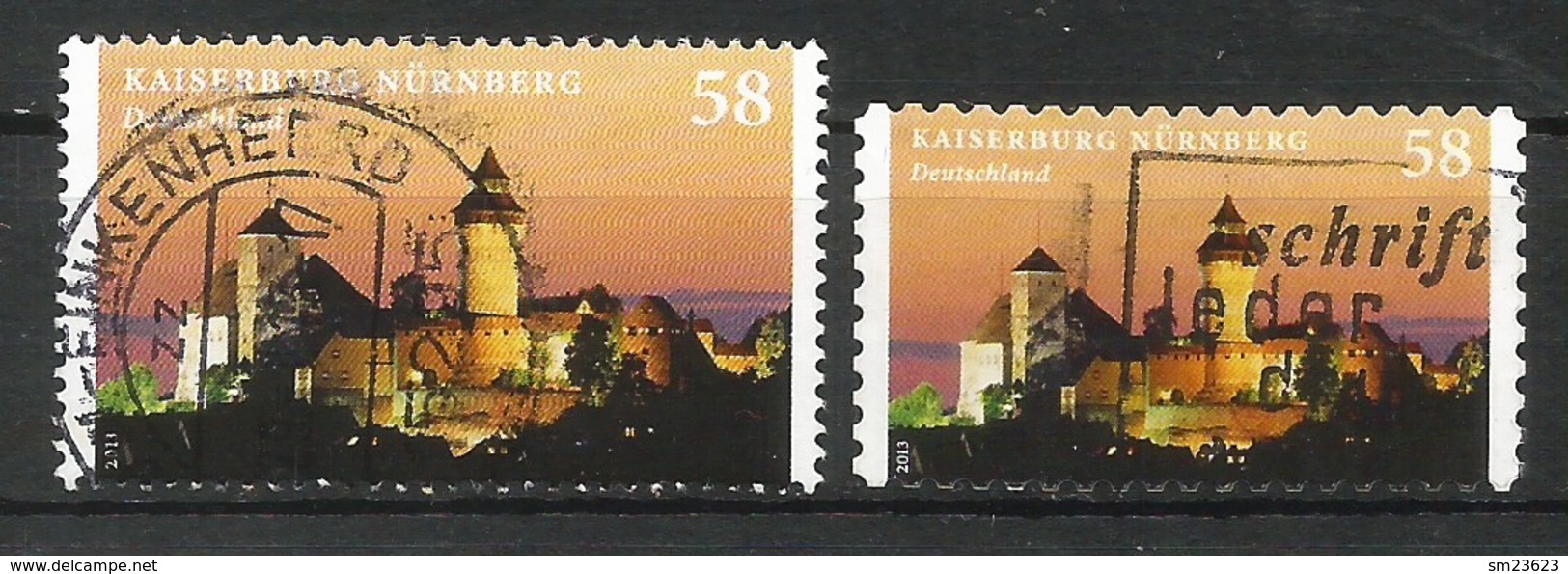 BRD 2013  Mi.Nr. 2973 + 2978 , Kaiserburg Nürnberg - Selbstklebend + Naßklebend - Gestempelt / Fine Used / (o) - Gebraucht