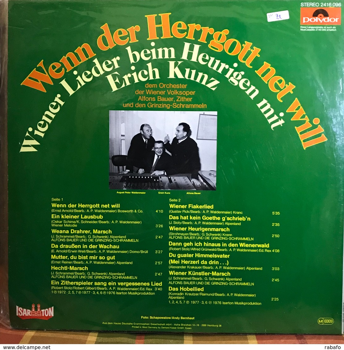 LP Alemán De Erich Kunz Año 1978 - Sonstige - Deutsche Musik