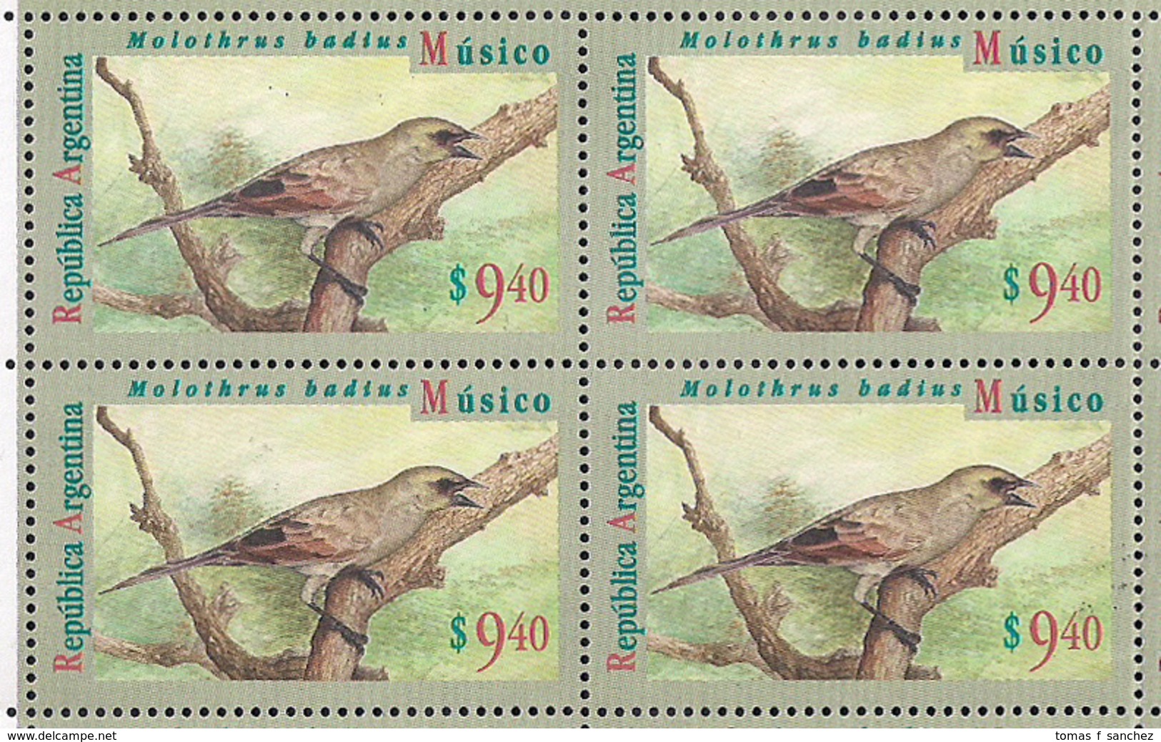 Argentina - 1995 - Série Basic - Oiseaux - Musico $ 9.40 - JG2731 - Autres & Non Classés