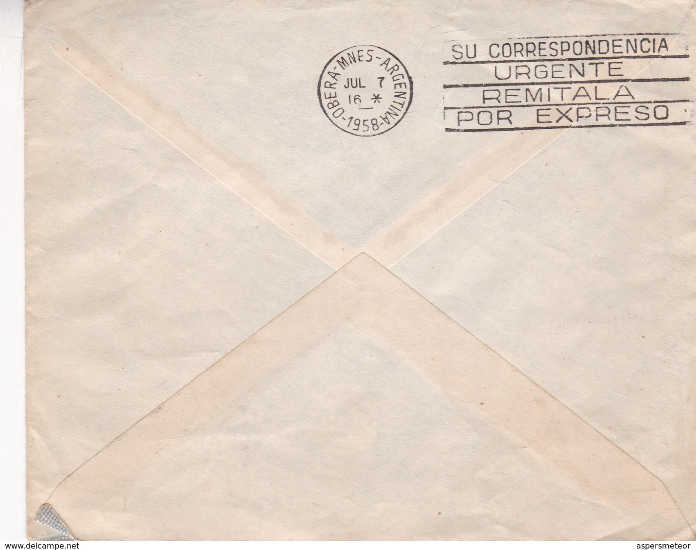 1958 COMMERCIAL COVER- AGAR CROSS & CO LTD. CIRCULEE BUENOS AIRES ARGENTINE BANDELETA PARLANTE- BLEUP - Lettres & Documents