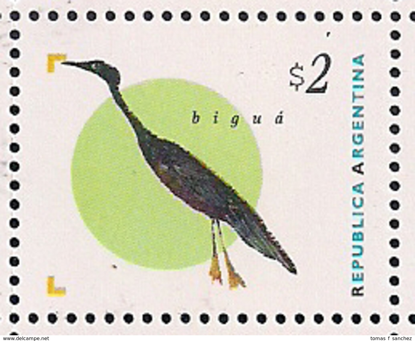 Argentina - 1995 - Série De Base - Oiseaux - Biguá $ 2.00 - JG2727 - Cigognes & échassiers