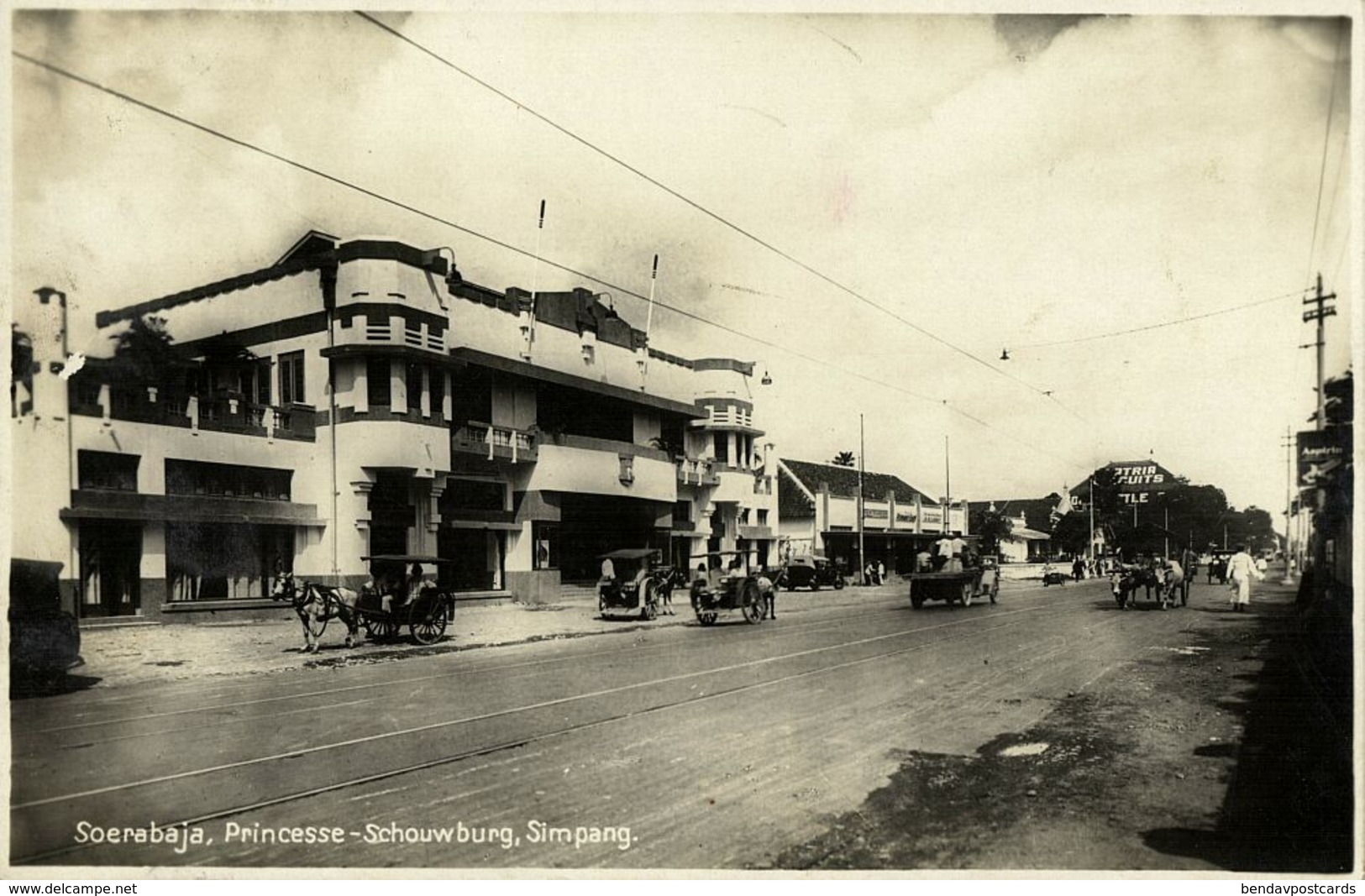 Indonesia, JAVA SOERABAIA, Simpang, Princess Theatre (1930) RPPC Postcard - Indonesië