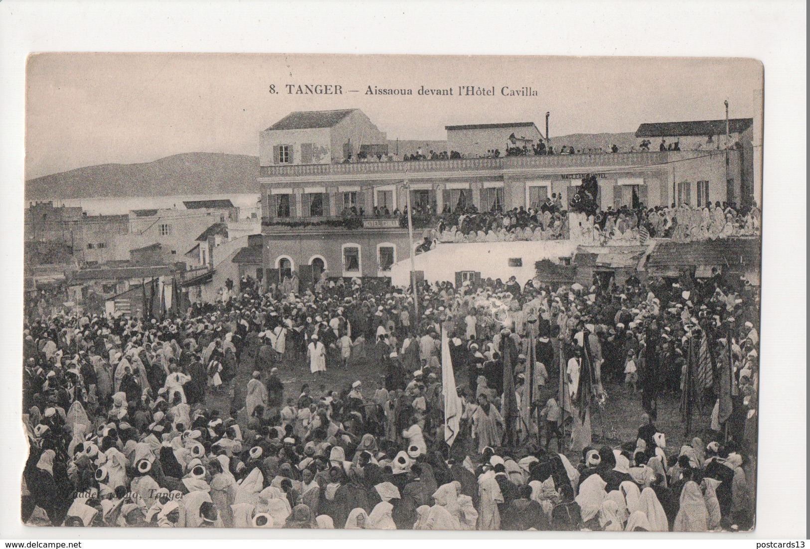 I-885 Tangier Tanger Maroc Morocco Africa Aissaoua Devant L'Hotel Cavilla Postcard - Unclassified