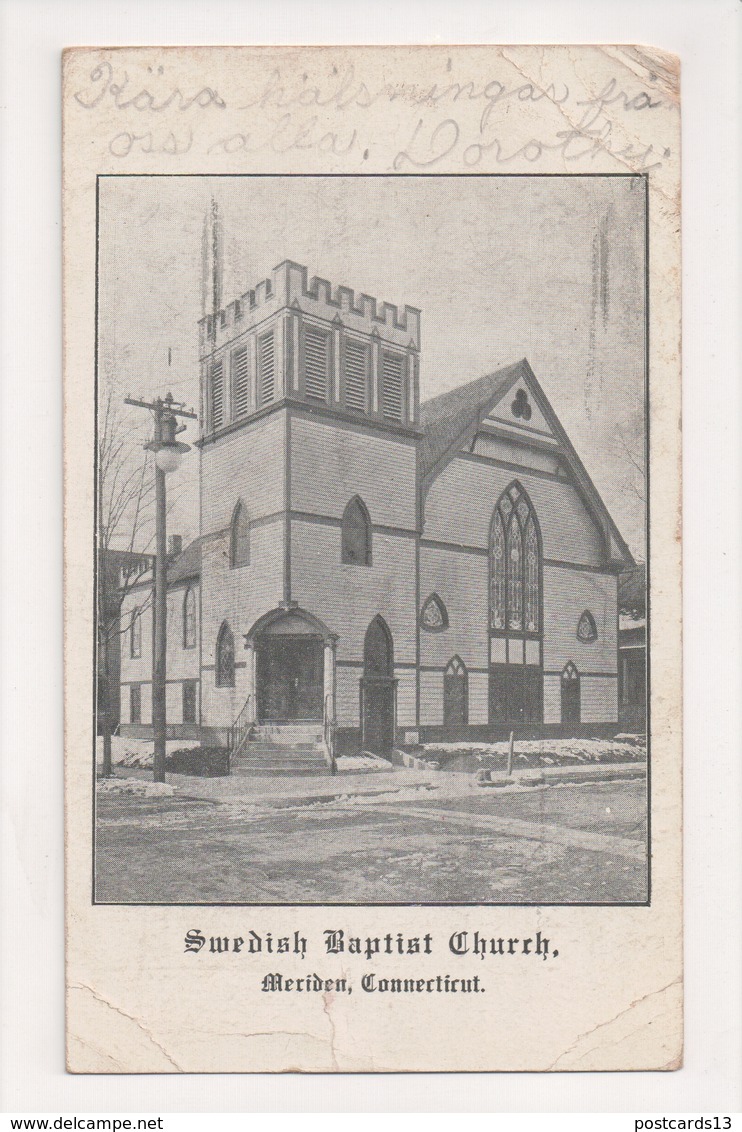 J-699 Meriden Connecticut Swedish Baptist Church 1914 Postcard - Other & Unclassified