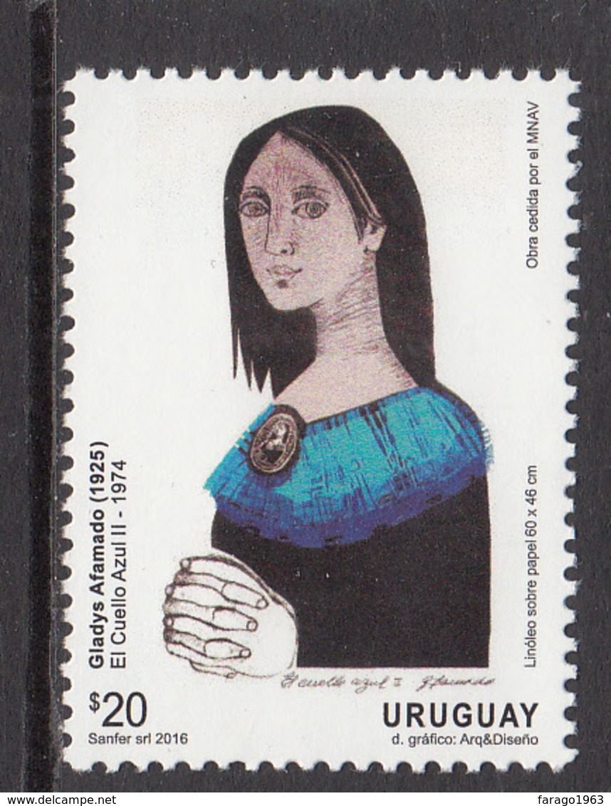 2016 Uruguay Afamudu Artist Painting Complete Set Of 1 Stamp MNH - Uruguay