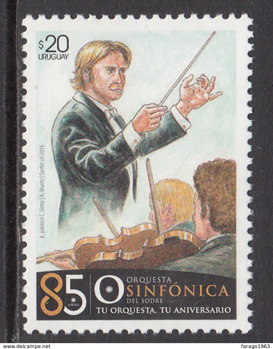 2016 Uruguay Orchestra Music Complete Set Of 1 Stamp MNH - Uruguay