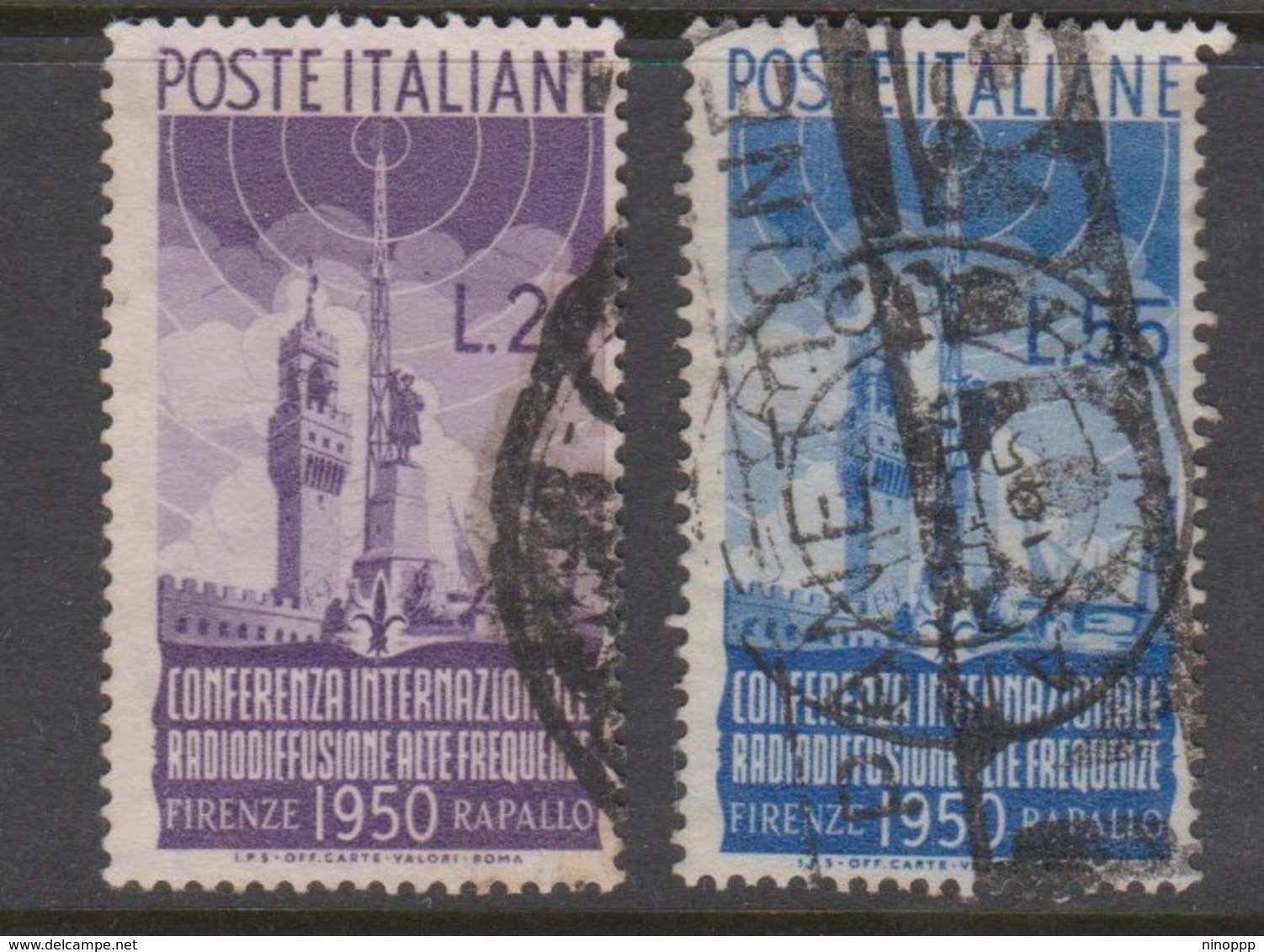Italy Republic S 623-624 1950 Radio Conference,used - 1946-60: Used