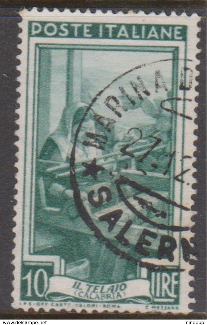 Italy Republic S 639 1950 Workers,10 Lore Weaving,used - 1946-60: Gebraucht