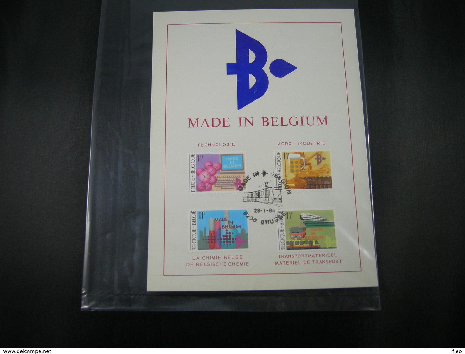 BELG.1984 2114 2115 2116 & 2117 FDC Filatelic Card  :" Made In Belgium " - 1981-1990