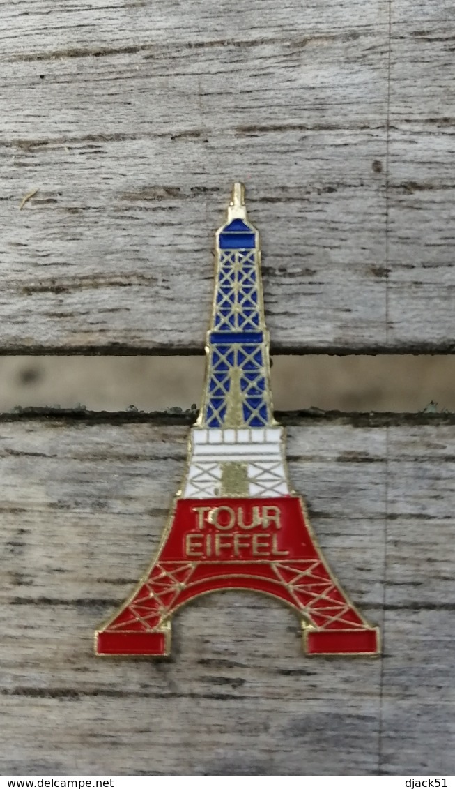 Pin's / Pins / Beau Et Rare / Thème : VILLES / PARIS - TOUR EIFFEL (BLEU-BLANC-ROUGE) - Villes