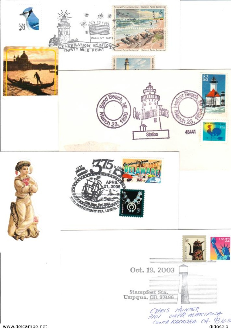 USA - Lot Of 4 Covers - Lighthouse Topic Cancels - Fari