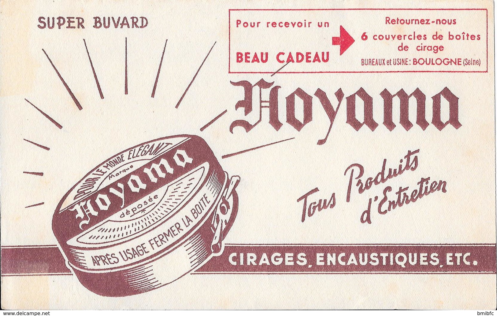 Buvard - Cirages, Encaustiques Etc ..... HOYAMA - Produits Ménagers