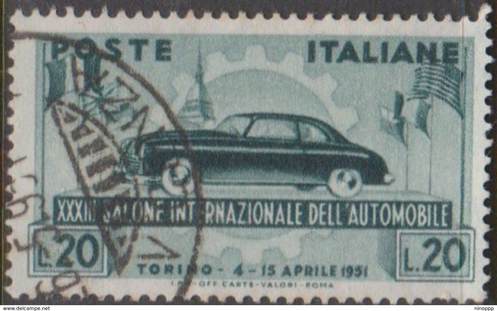 Italy Republic S 655-1951 33rd International Automobile Exhibition,used - 1946-60: Used